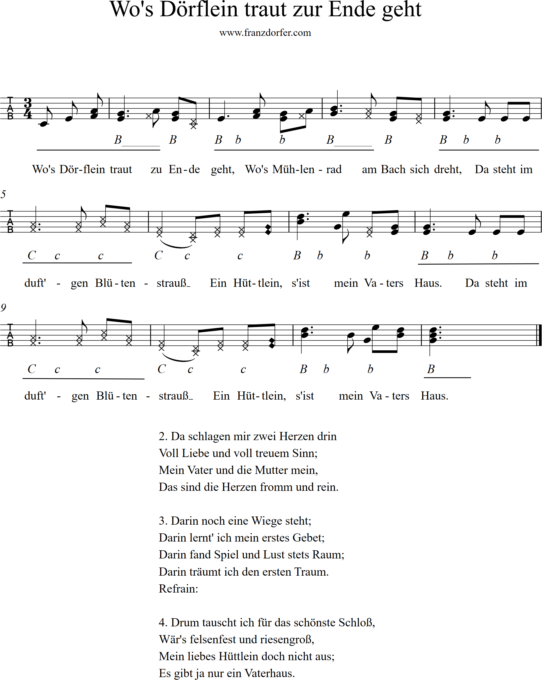 Ja Ein Kapitel Geht Zu Ende Lied Wo's Dörflein traut zu Ende geht, Das Vaterhaus